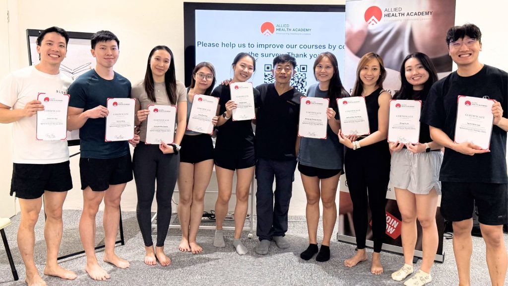 Qualified physiotherapists in Singapore holding certifications demonstrating professional expertise and AHPC standards