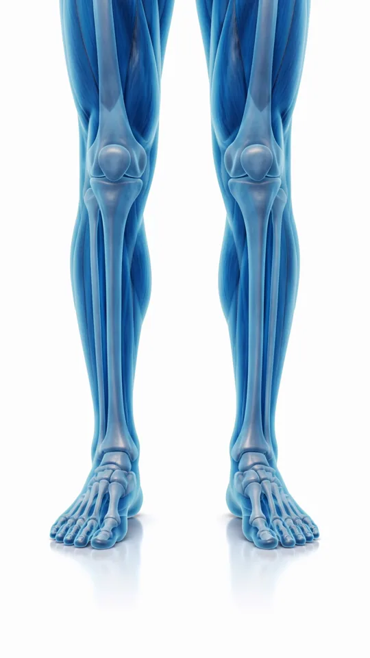 Rotatable 3D model of the lower limbs and feet