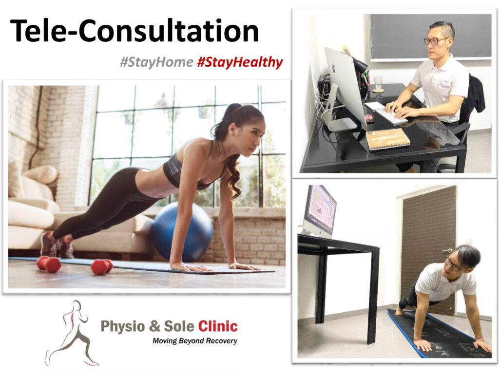 tele consultation with physio and sole clinic.