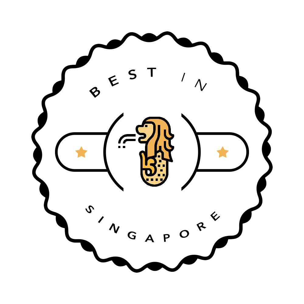 best in Singapore sticker with merlion and stars
