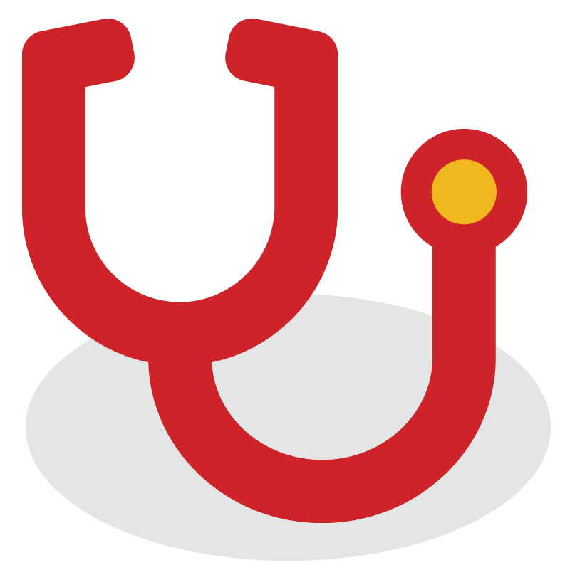 Stethoscope red icon