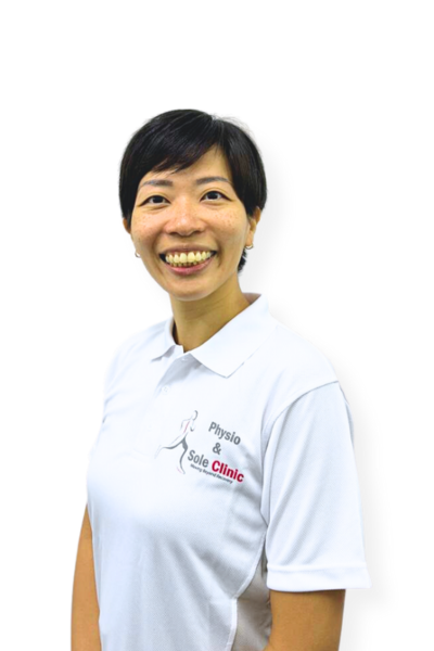 Physio and Sole Clinic Principal Musculoskeletal Physiotherapist Candice in collared white tshirt