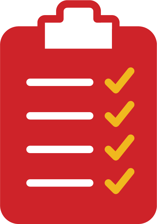 red clipboard icon