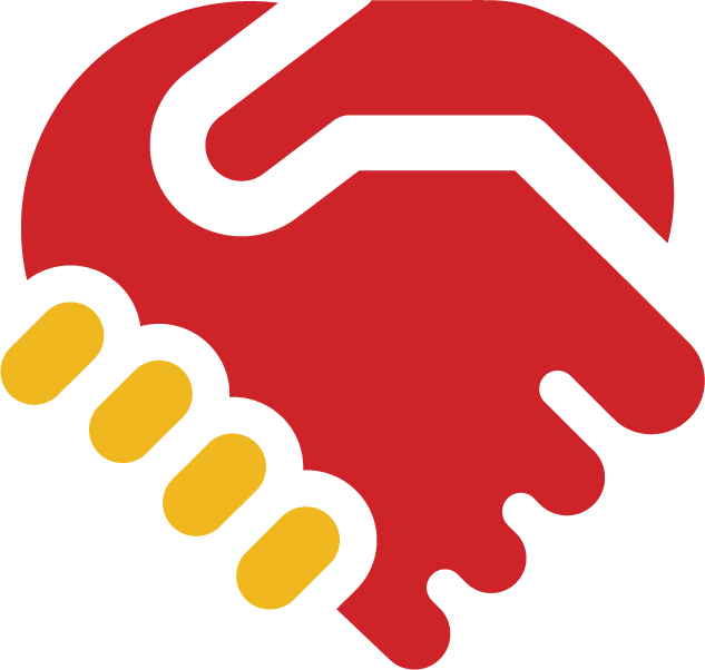 handshake red icon
