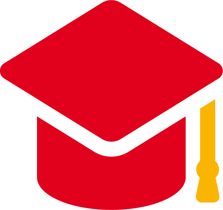 Graduation hat red icon