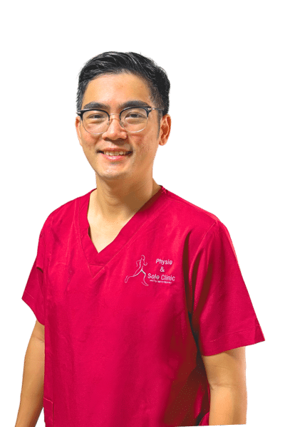 Physio and Sole Clinic Principal Musculoskeletal Physiotherapist leonard in red scrubs