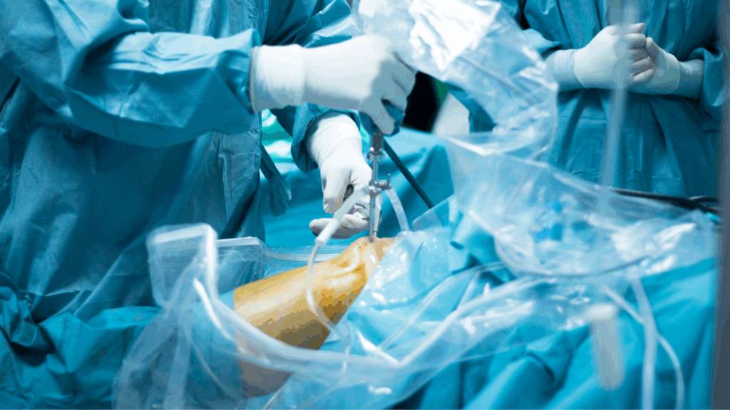 Orthopaedic surgeon performing correction surgery for severe pigeon toe