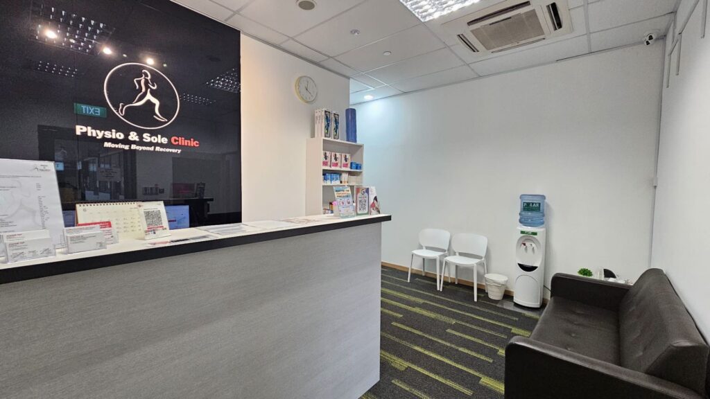 Bright and welcoming treatment room at Physio & Sole Clinic Punggol located in SAFRA Punggol, near Sam Kee LRT.